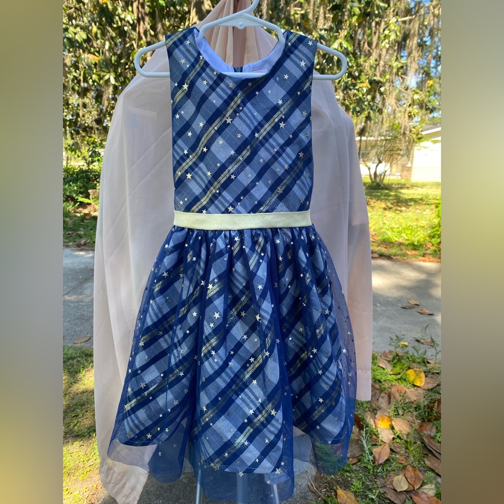 Blue and gold formal dress